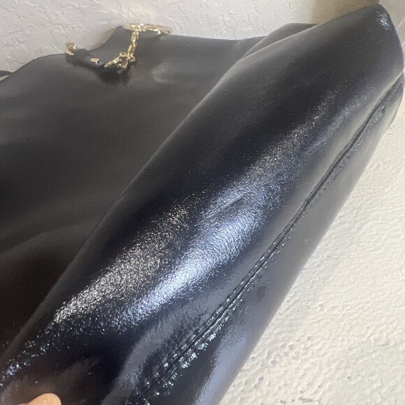 Michael Kors Jet Set Shiny Black Patent Leather Chain Tote - Picture 10 of 10